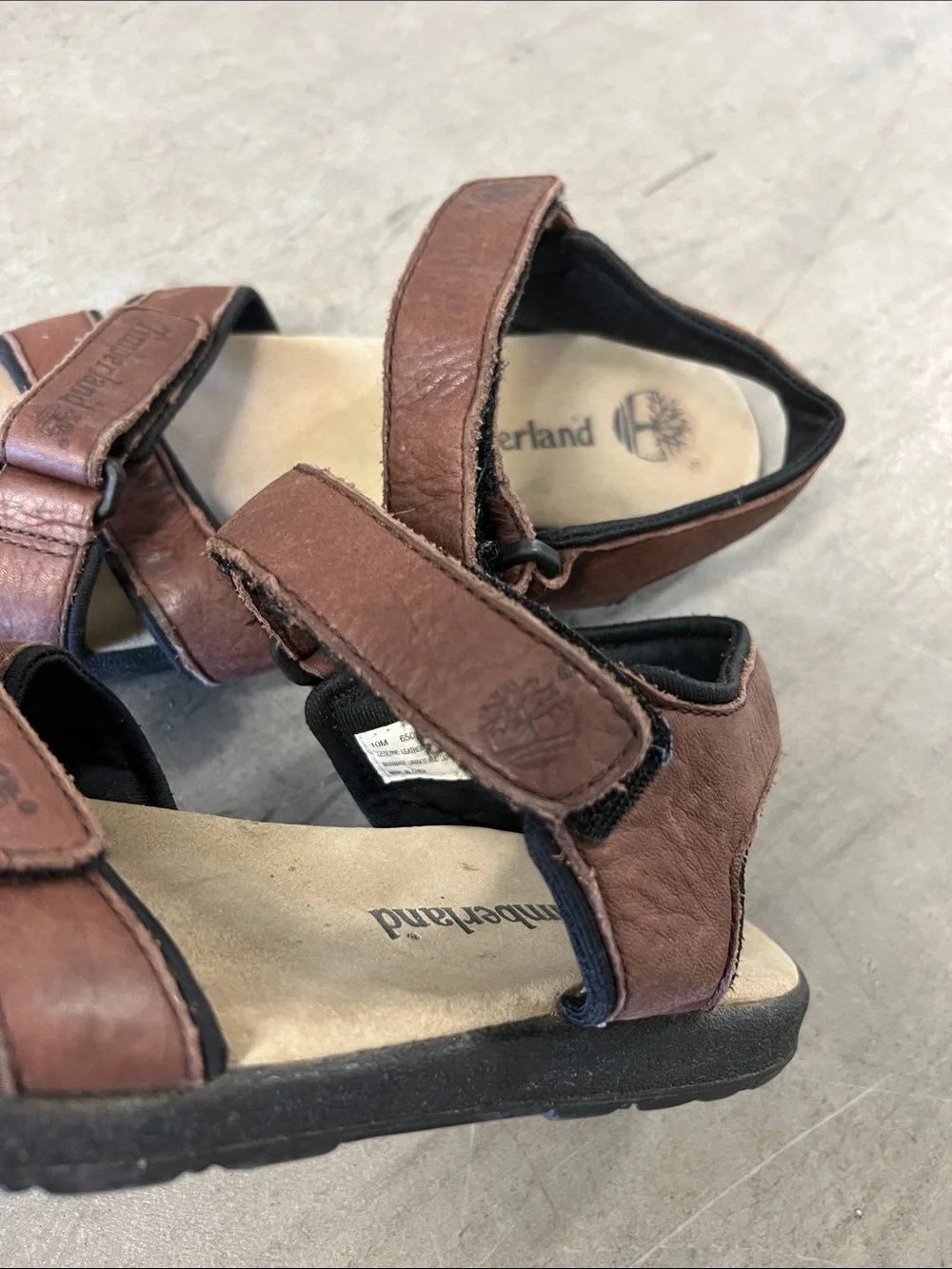 RARE Timberland Brown Leather Men's Adjustable Strap Sandals